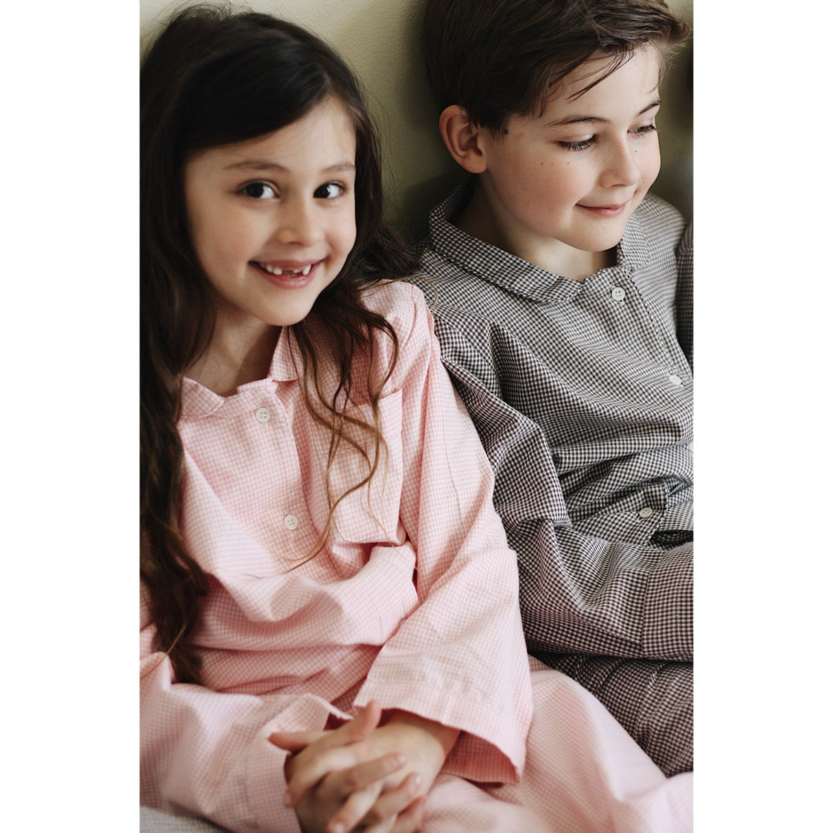 Lalaby Tiny Check Brown Classic Pyjamas
