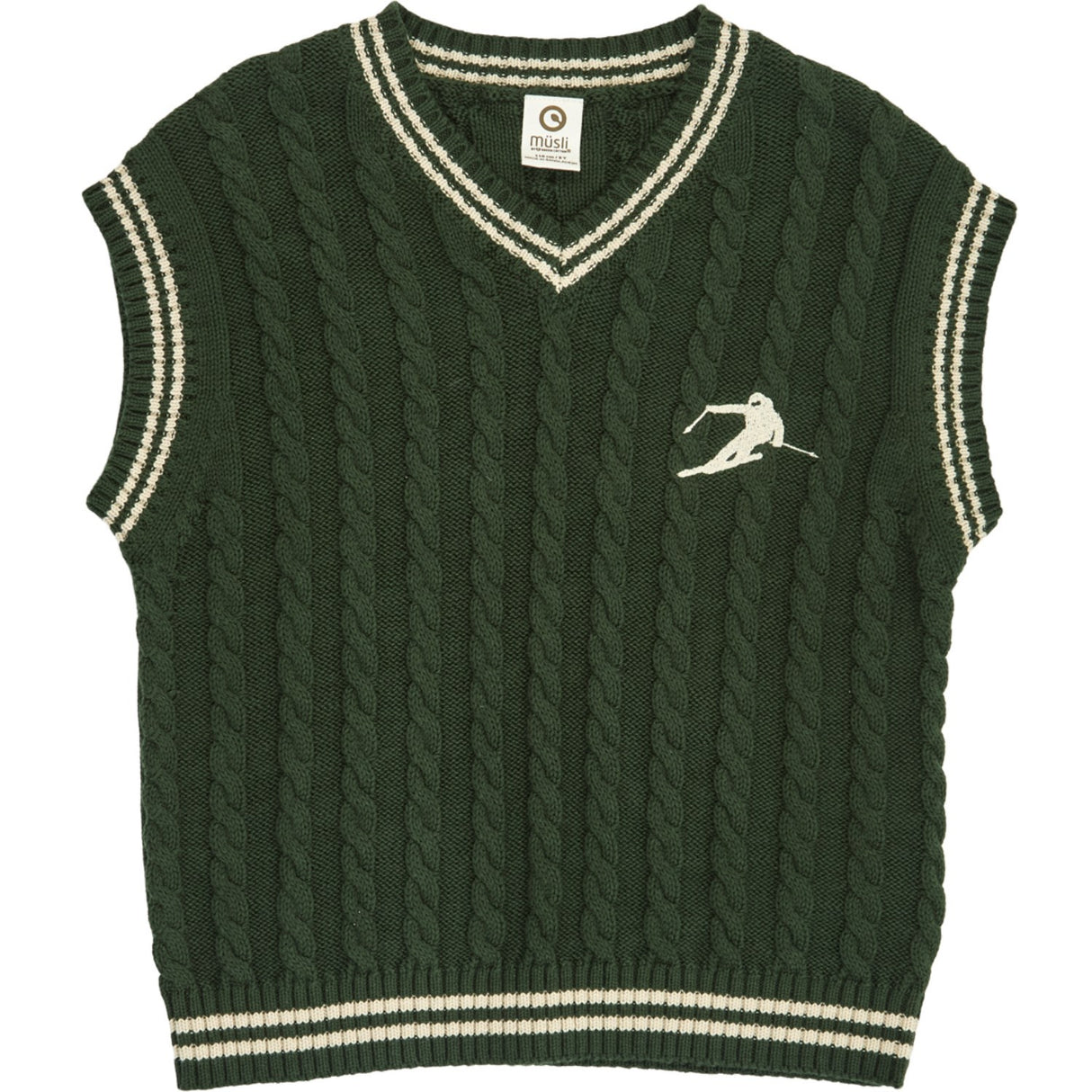 Müsli Forest Green Strikk Cable Vest