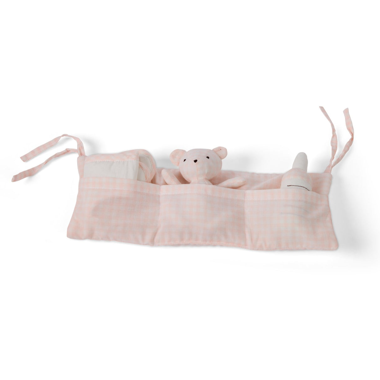 Smallstuff Delicate Rose Gingham Oppbevaring Med Accessories Til Dukkeseng
