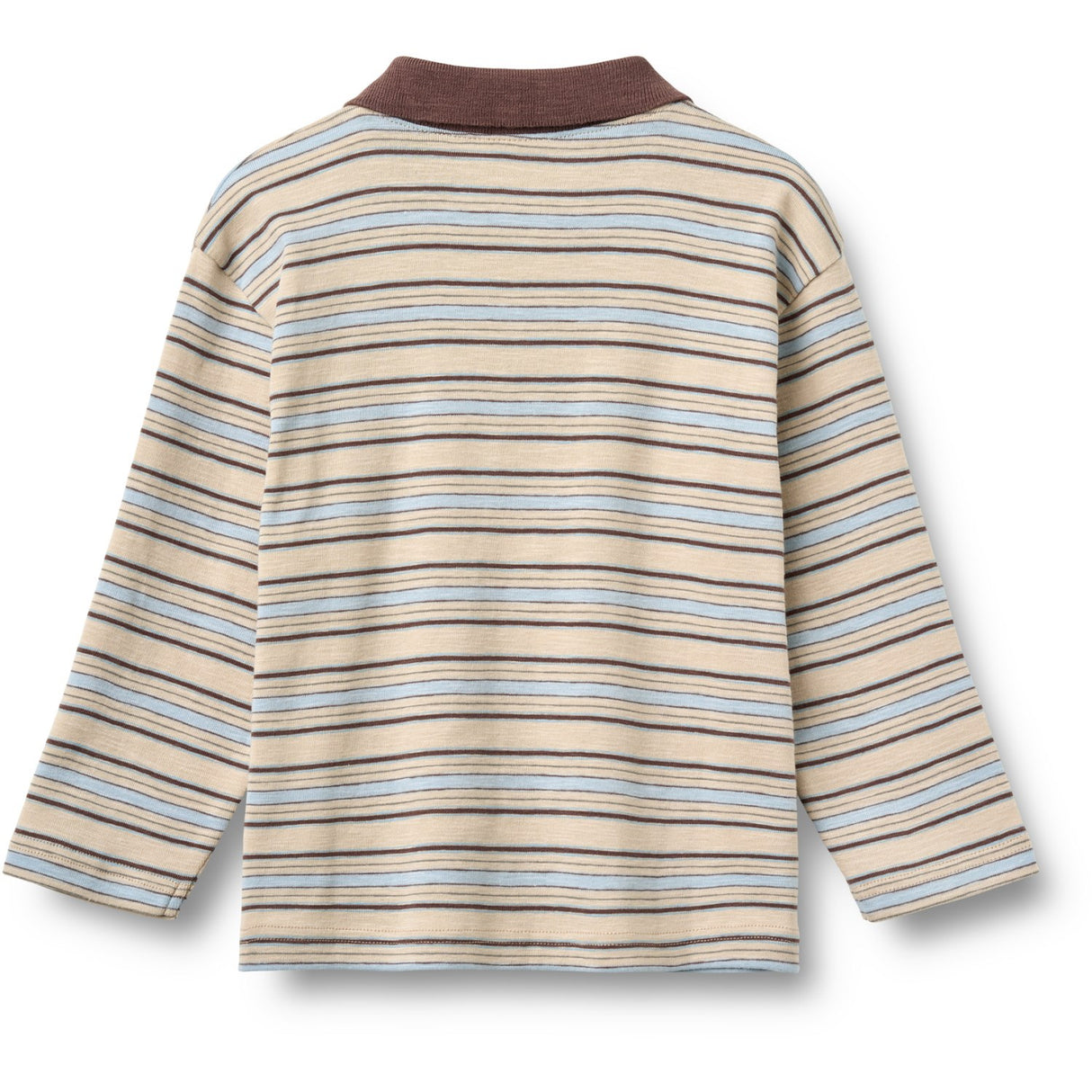 Wheat Multi Blue Stripe Polo Skjorte L/S Fred