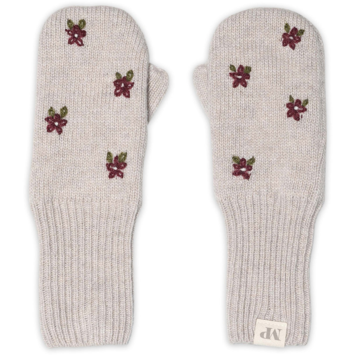 Mp Danmark Beige Melange Helsinki Floral Votter