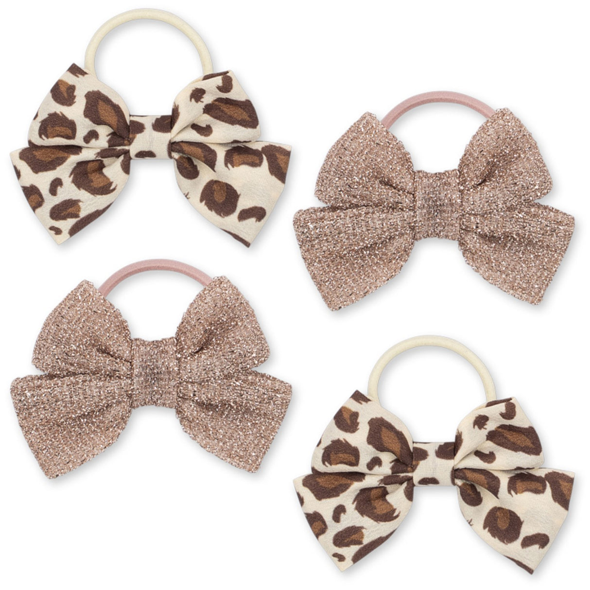 Konges Sløjd Leo/Rose 4 Pakke Bue Hair Elastic