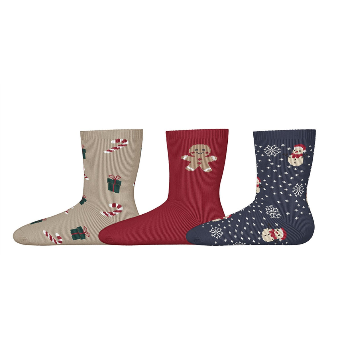 Name It Peyote Red Dahlia + Navy Blazer Nmnrichristmas 3-Pakning Strømper
