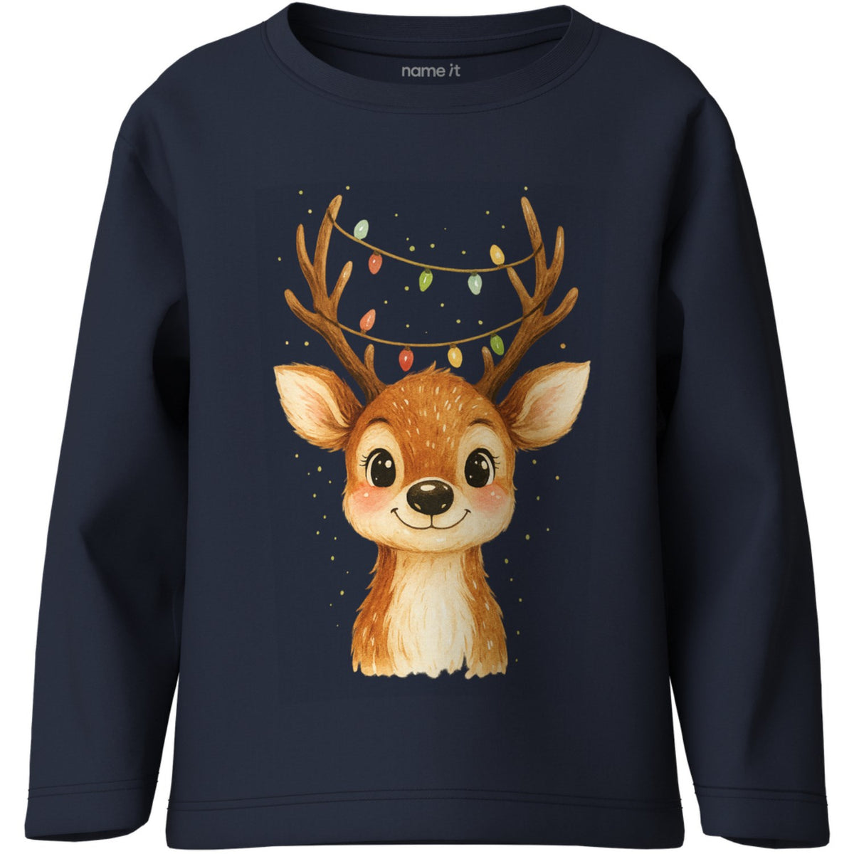 Name It Navy Blazer Reindeer Lights Nmfvosmas Ls Nreg Topp