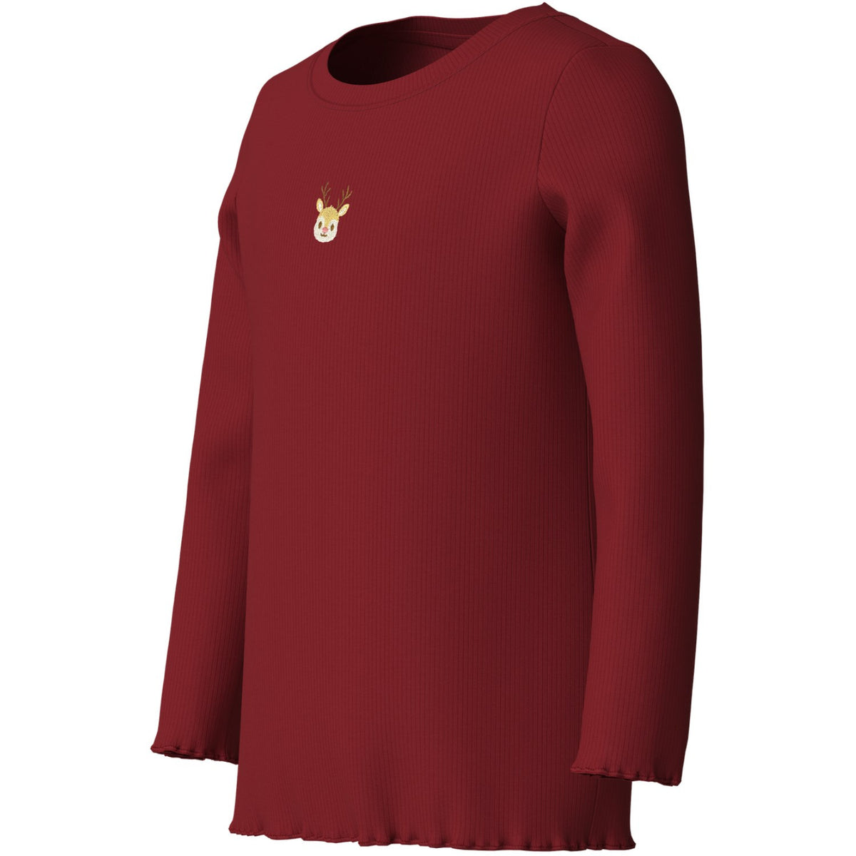 Name It Red Dahlia Reindeer Nmfvivemmas Ls Slim Topp