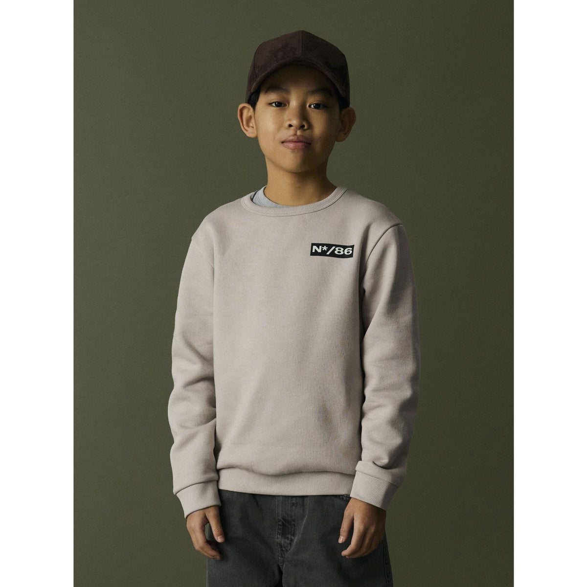 Name It Island Fossil Nkmrair Ls Nreg Sweat Bru Eske