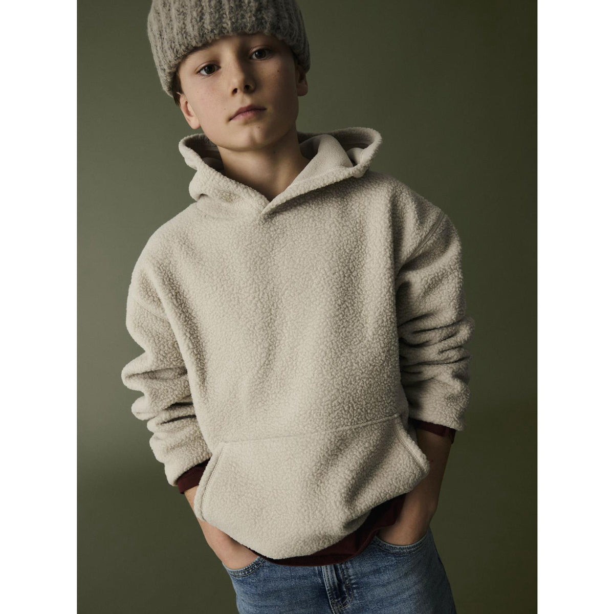 Name It Island Fossil Nkmrisa Ls Rlx Teddybjørn Wh
