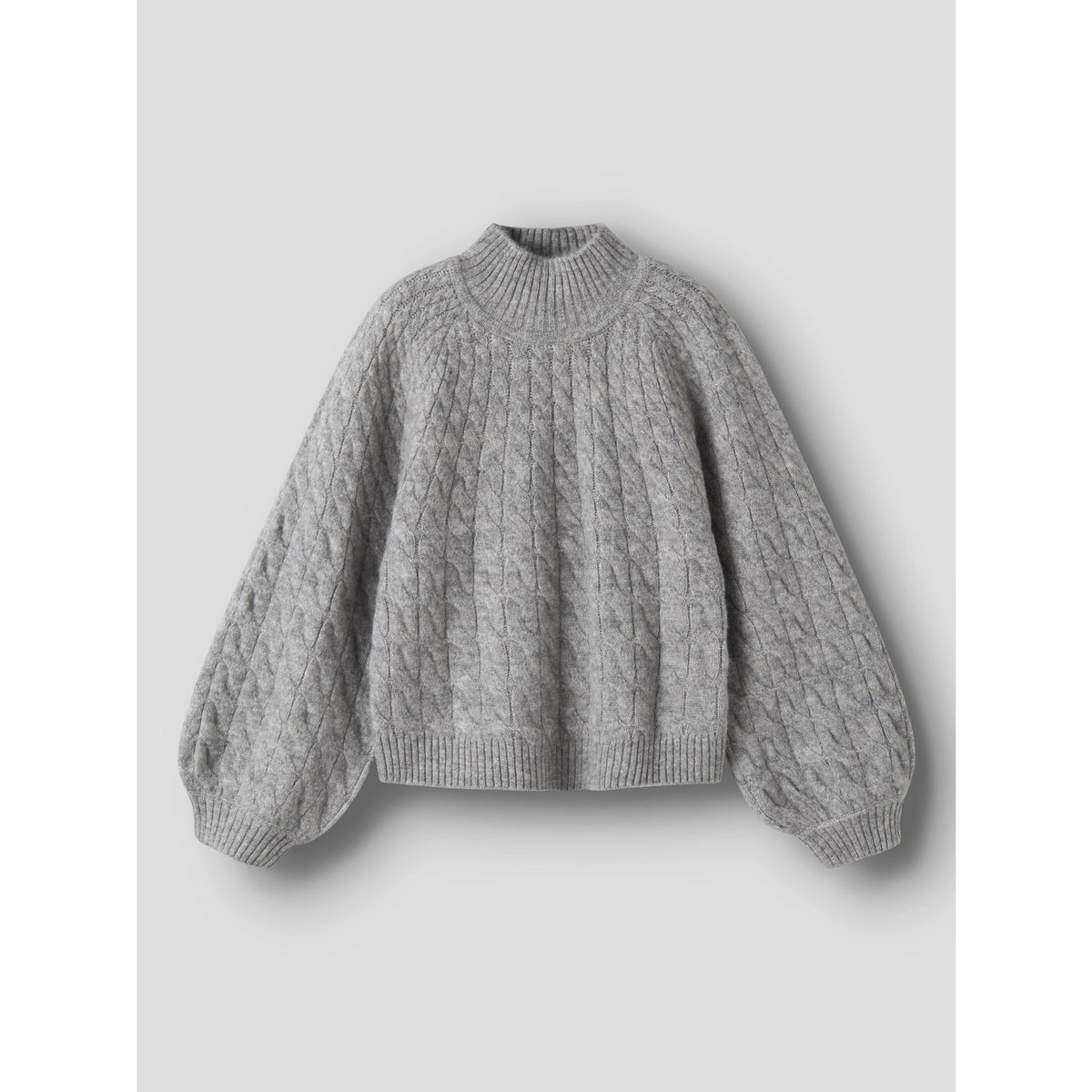 Name It Grey Melange Nkfnadalie Ls Strikk