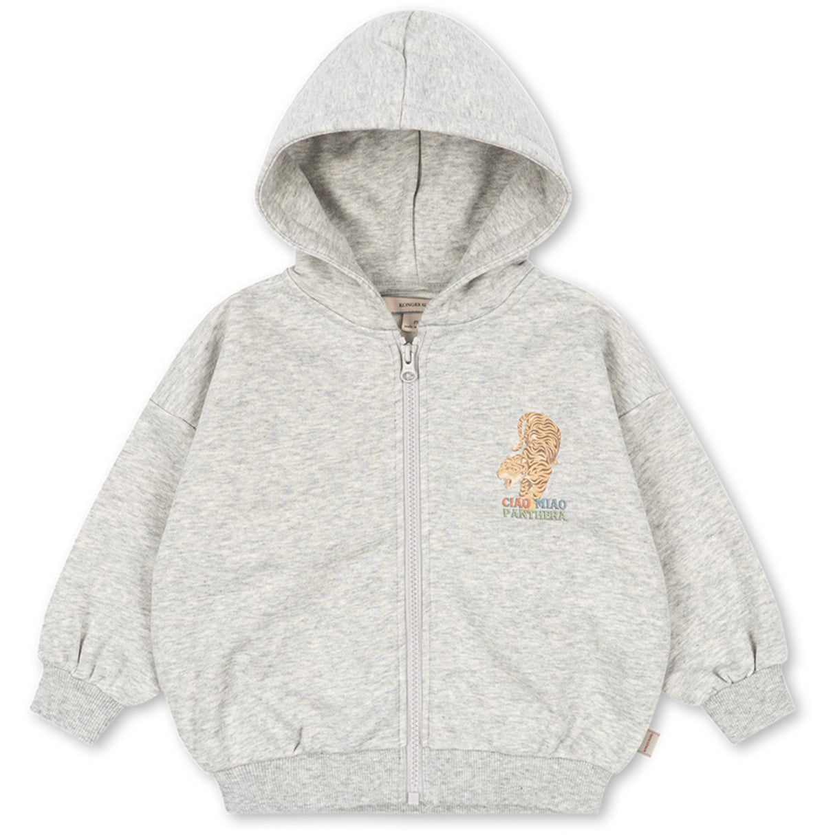 Konges Sløjd Grey Melange Lou Sweat Zip Hette Gots