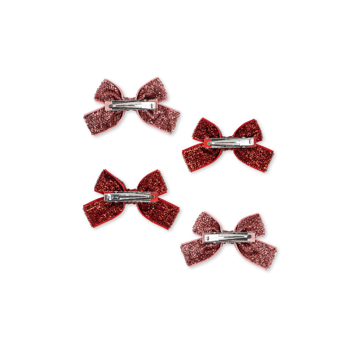 Konges Sløjd Red Glitter/ Rose Glitter 4 Pakke Micki Bue Hair Clips