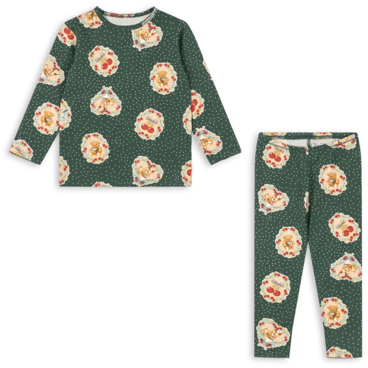 Konges Sløjd Deer Diary Green Basic Blouse/Pants Sett Gots