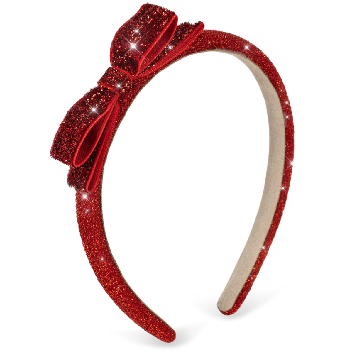 Konges Sløjd Red Glitter Fløyel Bue Hairbrace