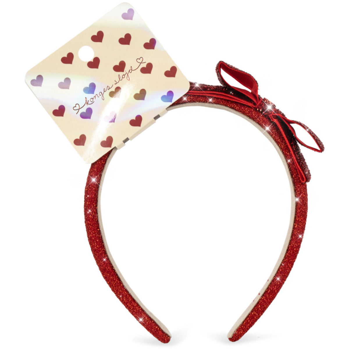Konges Sløjd Red Glitter Fløyel Bue Hairbrace