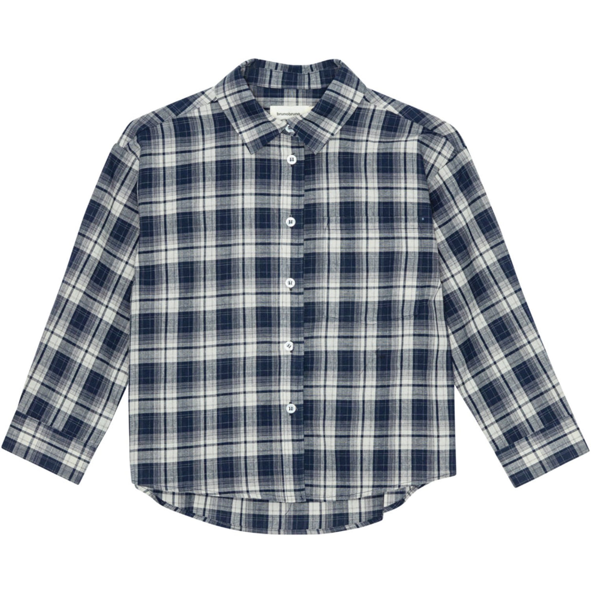 brunobruno nation Mood Indigo Blue Check Virgil Navy Check Skjorte