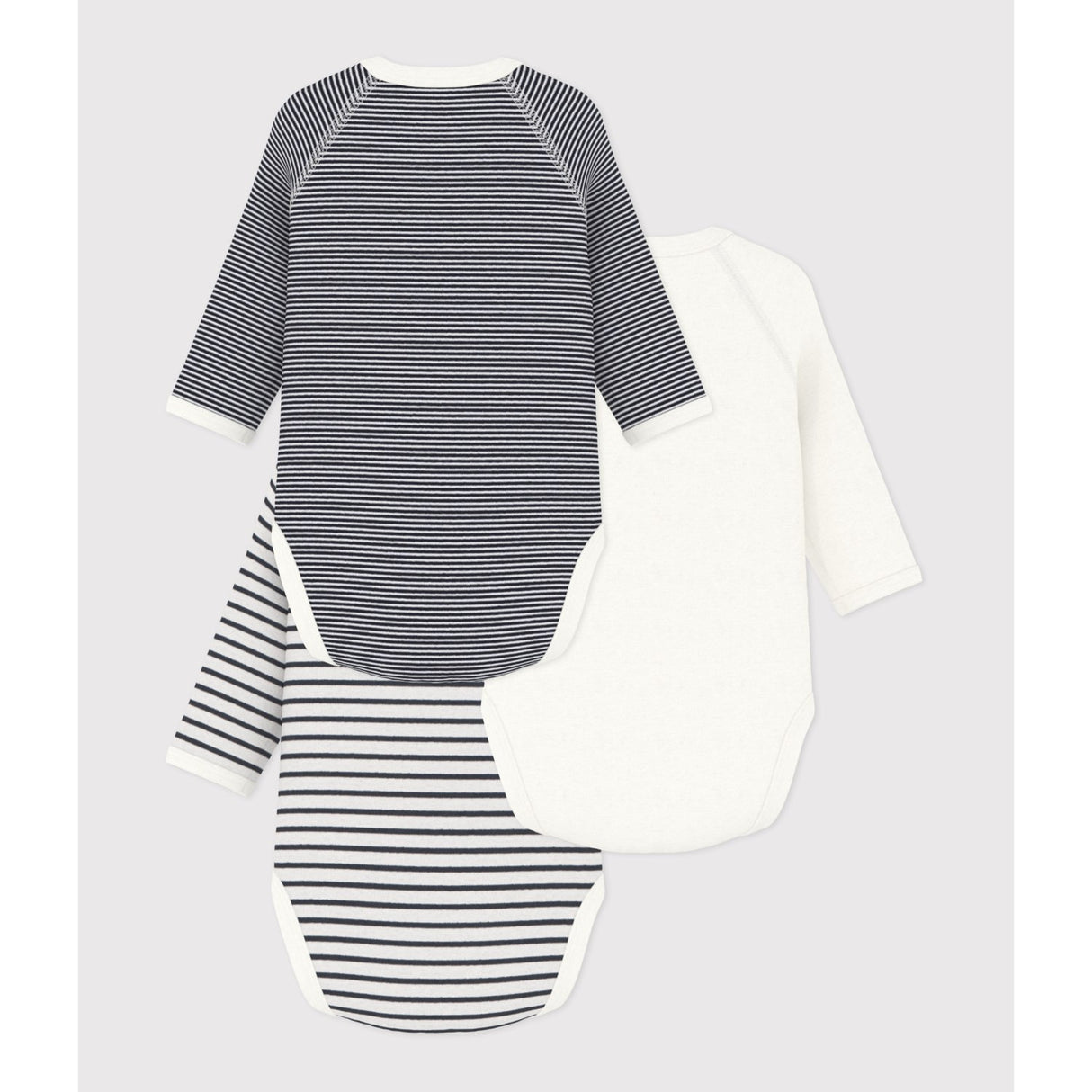 Petit Bateau Navy/White 3-pakning Body