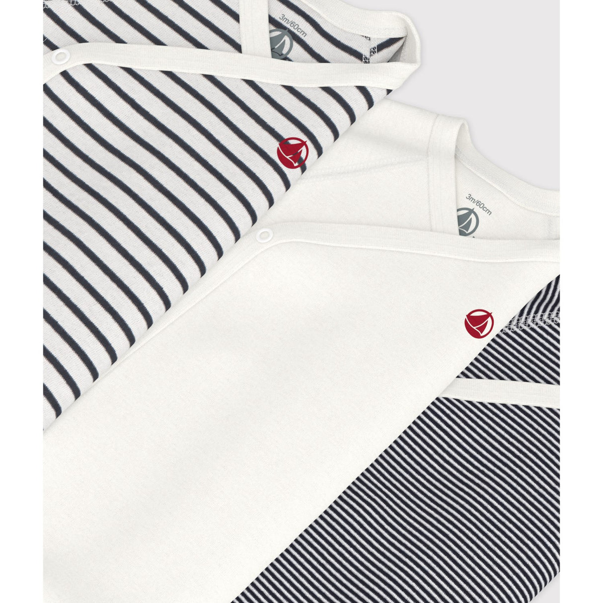 Petit Bateau Navy/White 3-pakning Body