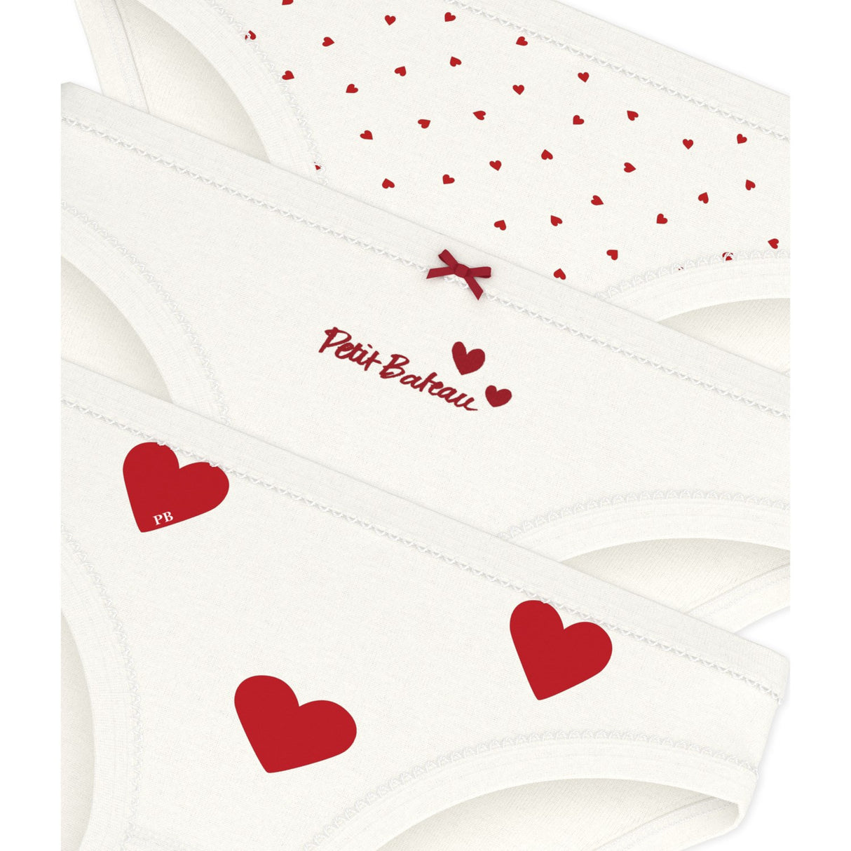 Petit Bateau Hearts Truser 3-Pack
