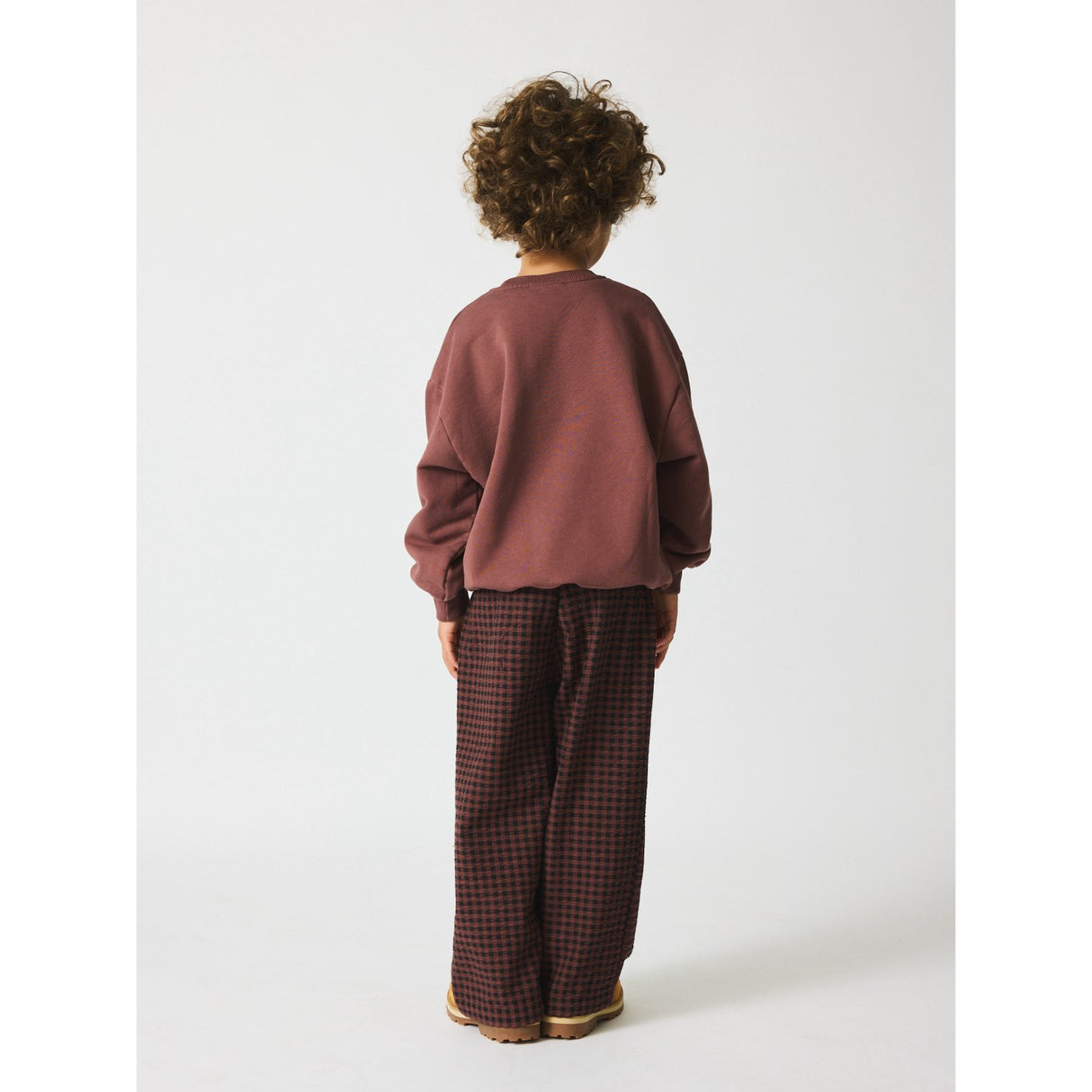 brunobruno nation Marron Plum Check Francis Seersucker Bukser