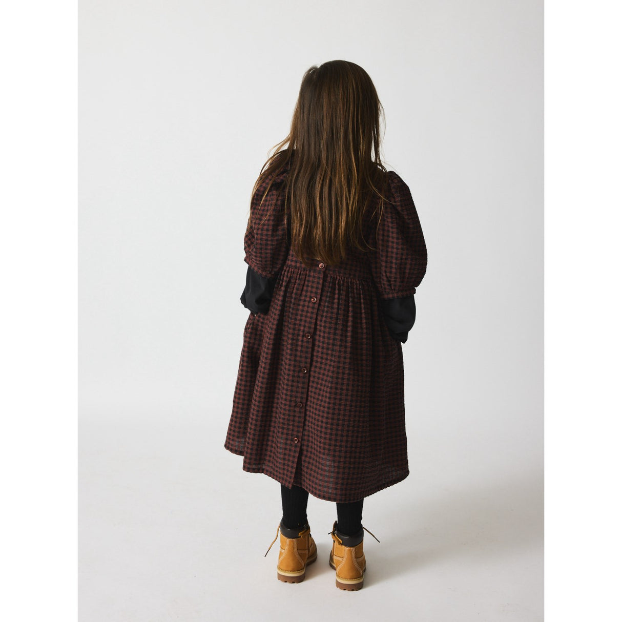 brunobruno nation Marron Plum Check Alva Kjole