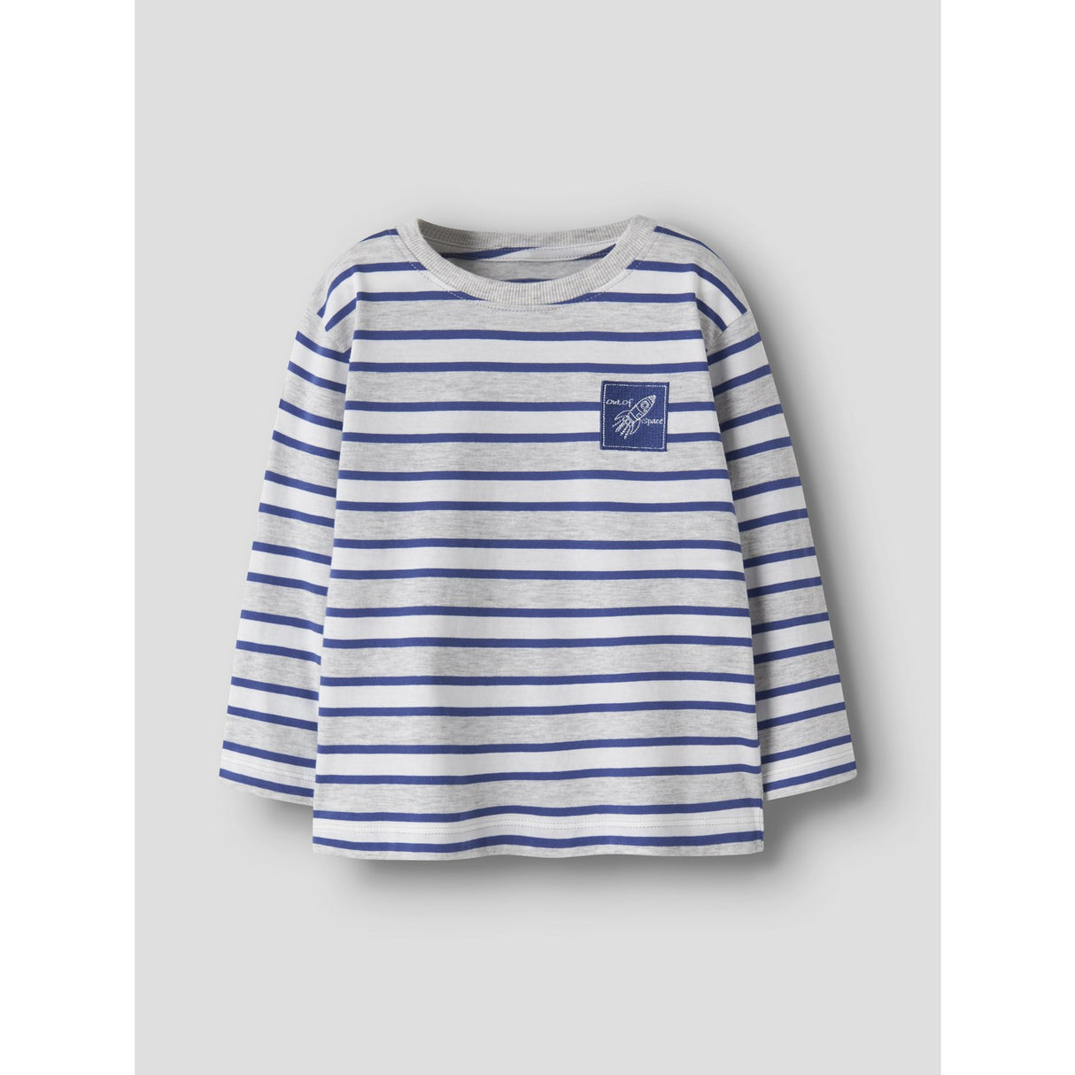 Name It Light Grey Melange Deep Ultramarine Nmmkristian Ls Nreg Topp Pb