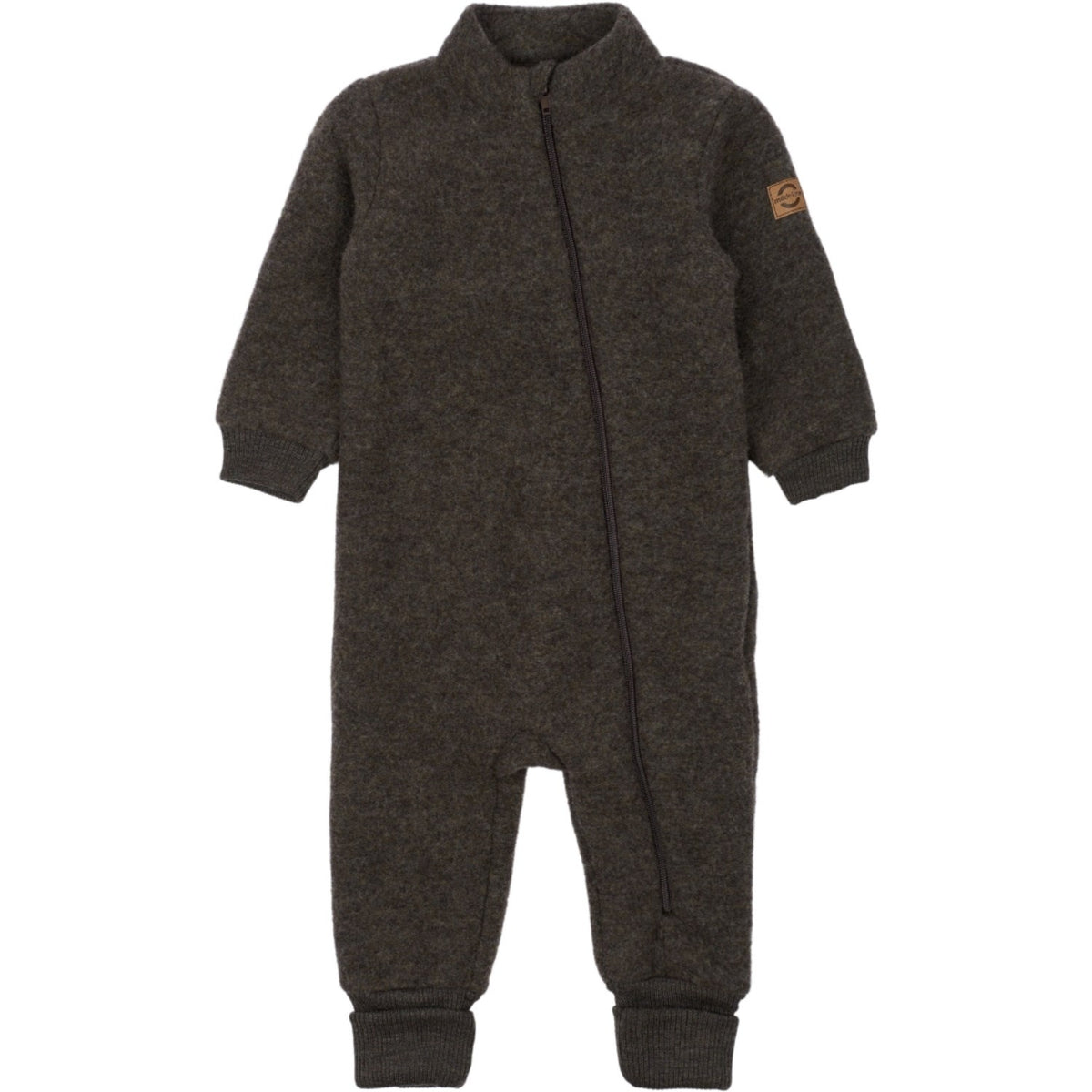 Mikk-Line Dark Brown Melange Ull Drakt Med Rib