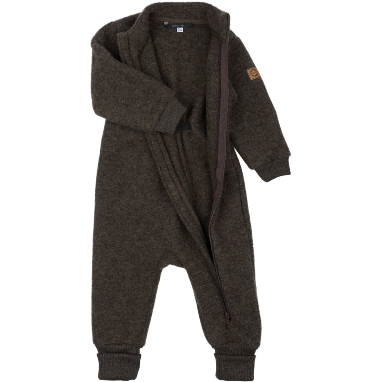 Mikk-Line Dark Brown Melange Ull Drakt Med Rib
