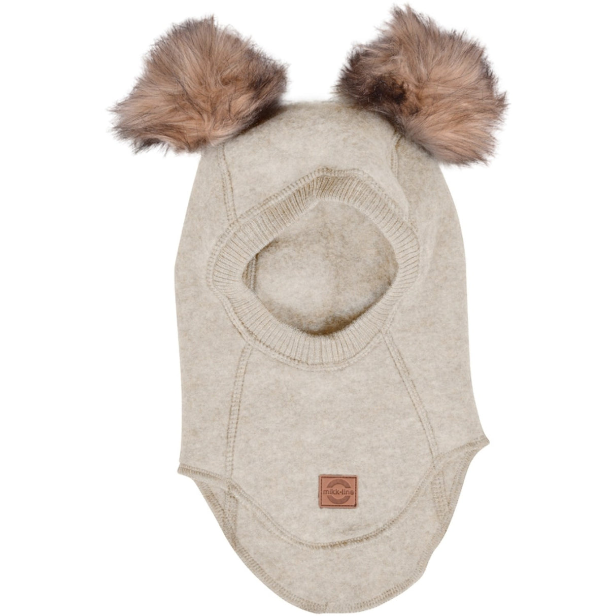 Mikk-Line Ull Elefantlue med Pom Pom Melange Offwhite