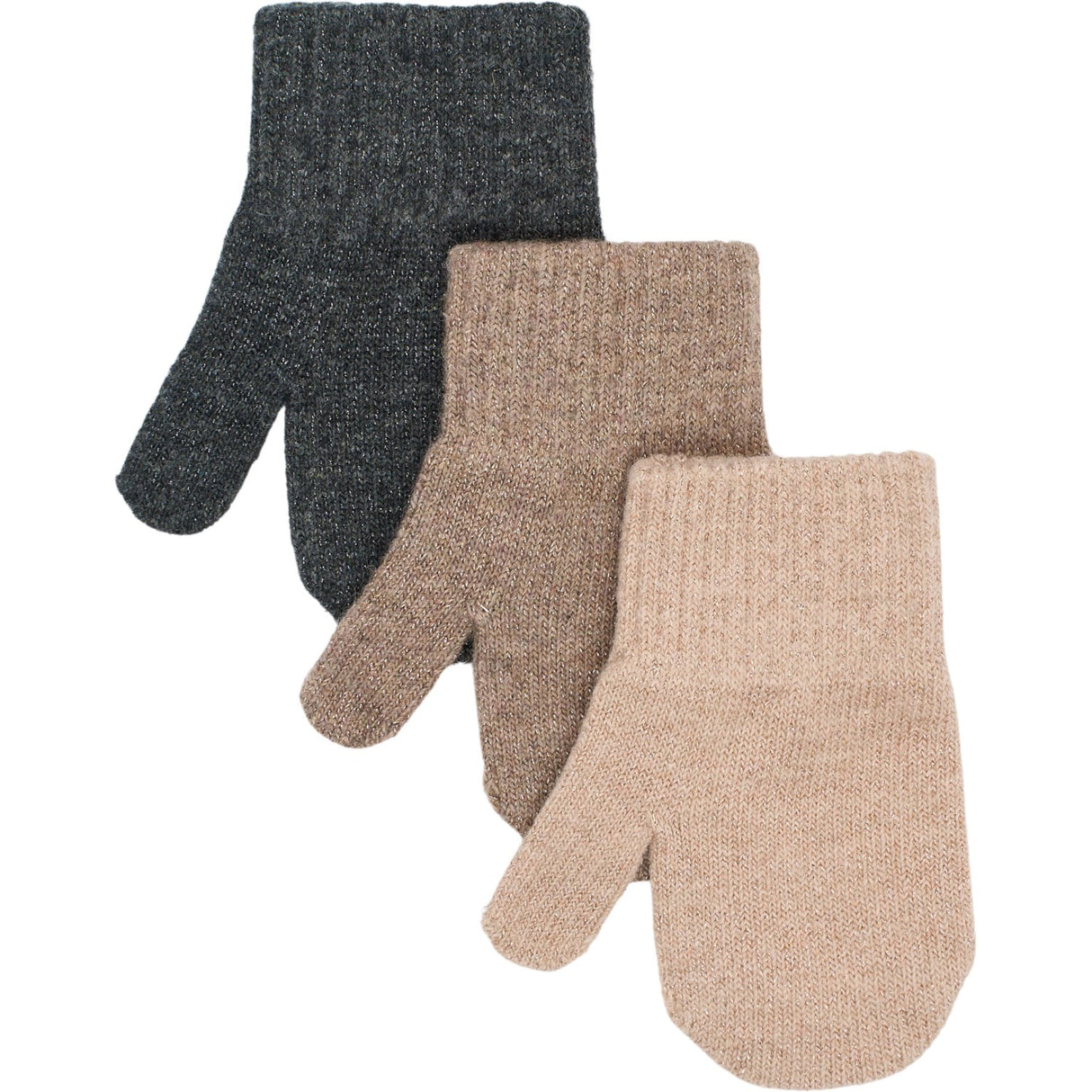 Mikk-Line Rose Melange-Melange Denver-Dark Gray Melange Magic Votter 3-Pakning Med Lurex