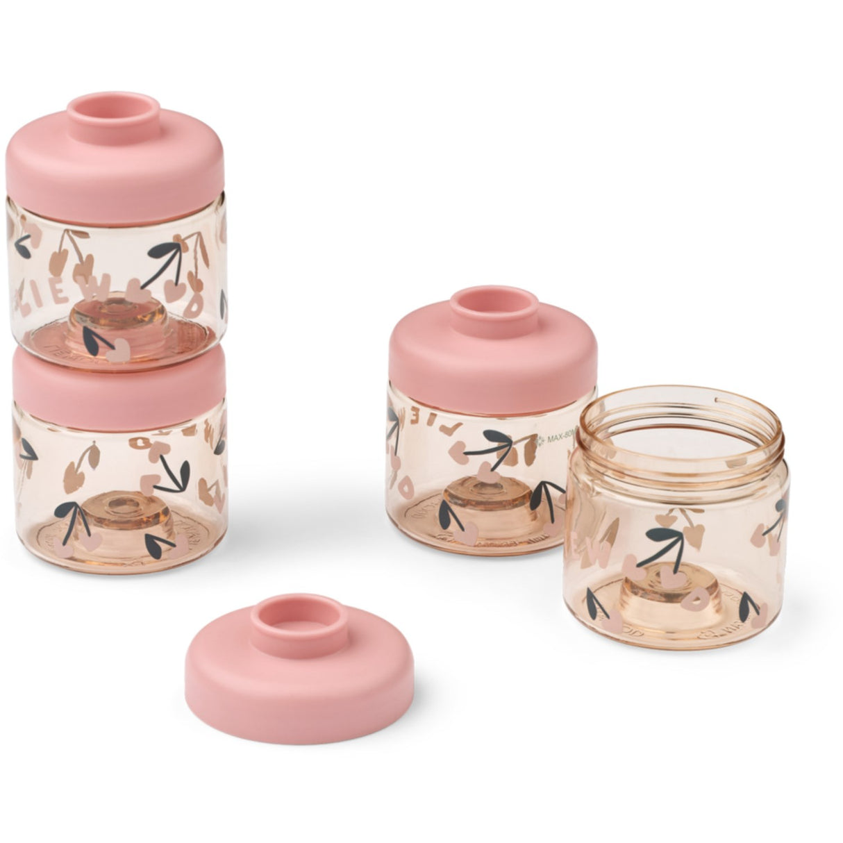 LIEWOOD Cherry Heart / Rosey Dominique Food Tritan Boxes 100 Ml 4-Pakke