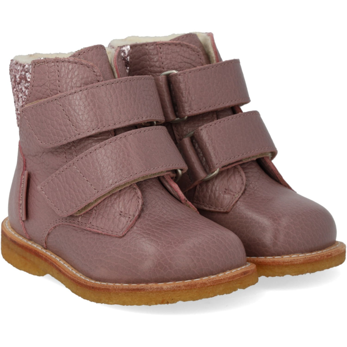 Angulus Faded Rose/Blossom Glitter Tex-Støvle Med Glitter Og Borrelås