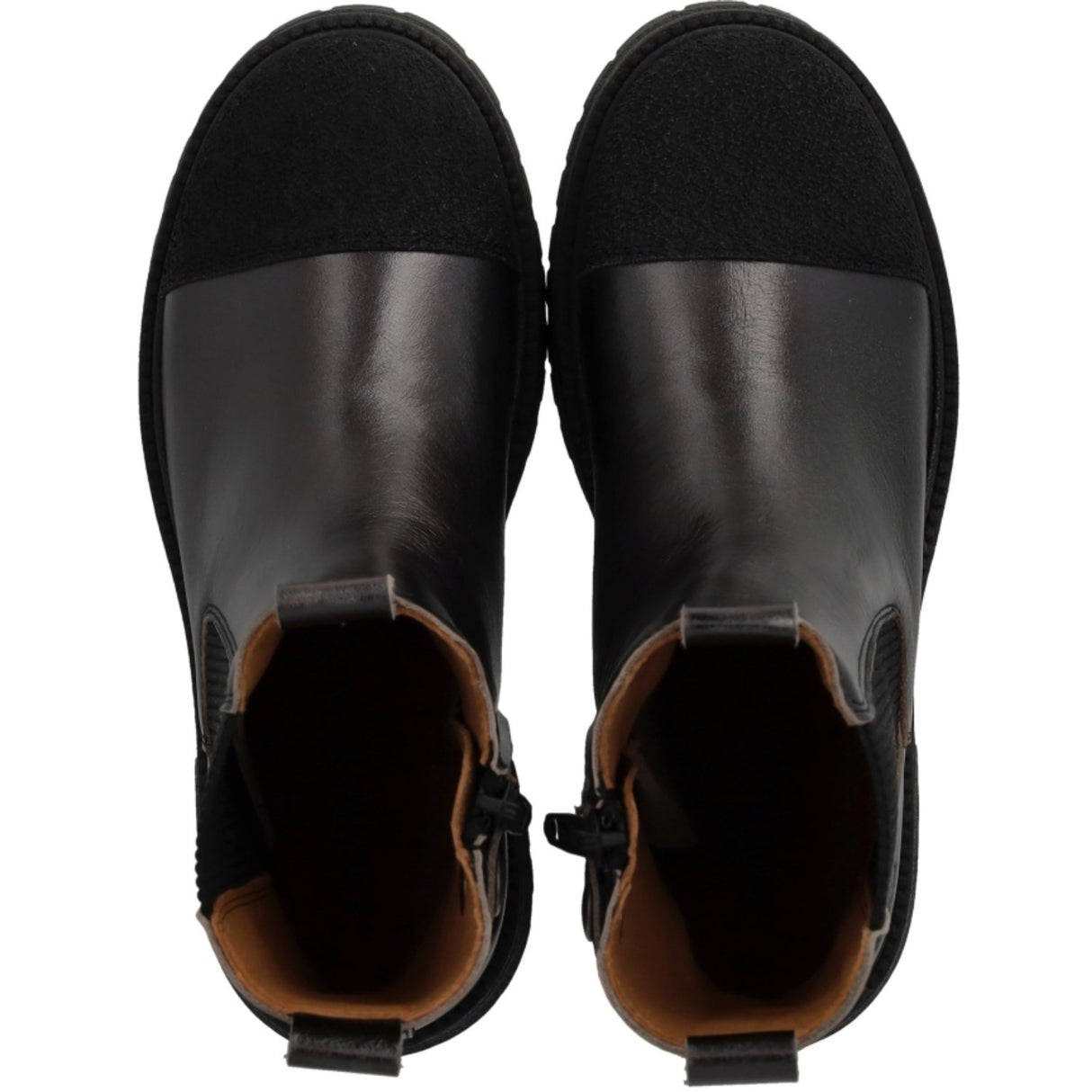 Angulus Black/Black Shine/Black Elastic Chelsea Støvler Med Tådetalje