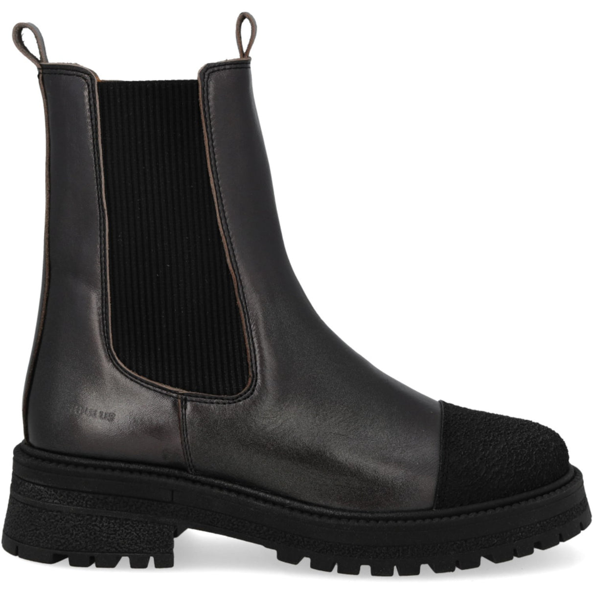 Angulus Black/Black Shine/Black Elastic Chelsea Støvler Med Tådetalje