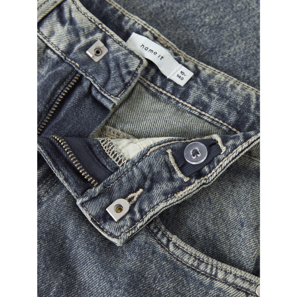 Name It Vintage Medium Blue Denim Nkfrose Wide Hw Jeans Destr 1411-Be Noos