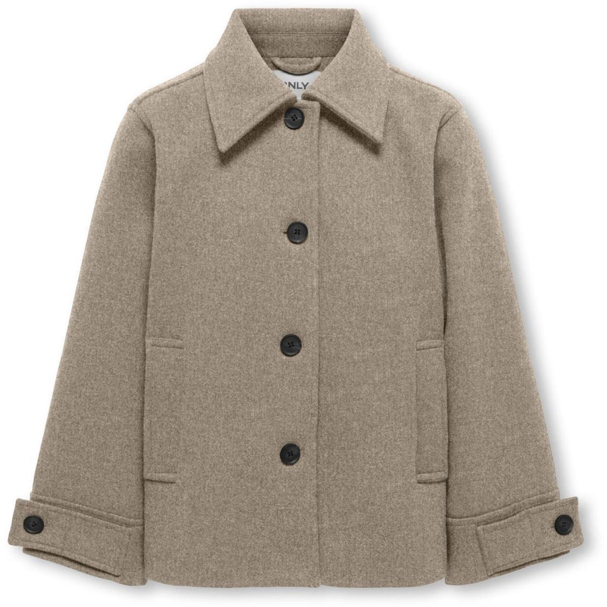 kids ONLY Taupe Gray Melange Kogadina Life Kort Jakke Vd Otw