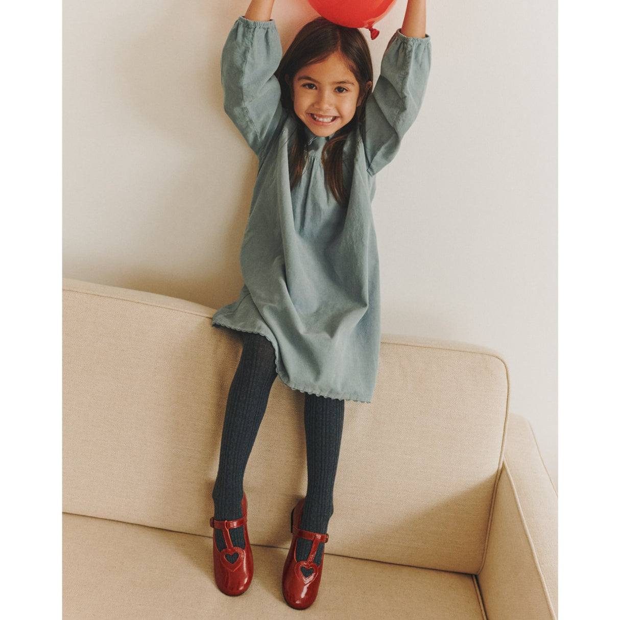 Angulus Cranberry T-Bar Ballerinasko Med Cut-Out Hjerte