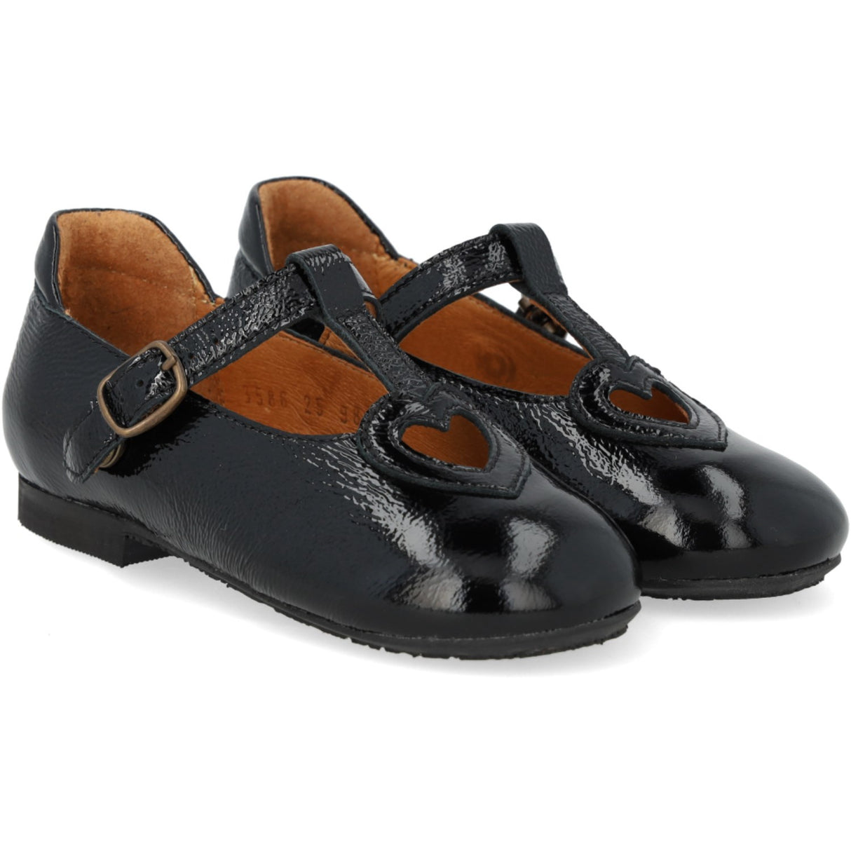 Angulus Black T-Bar Ballerinasko Med Cut-Out Hjerte