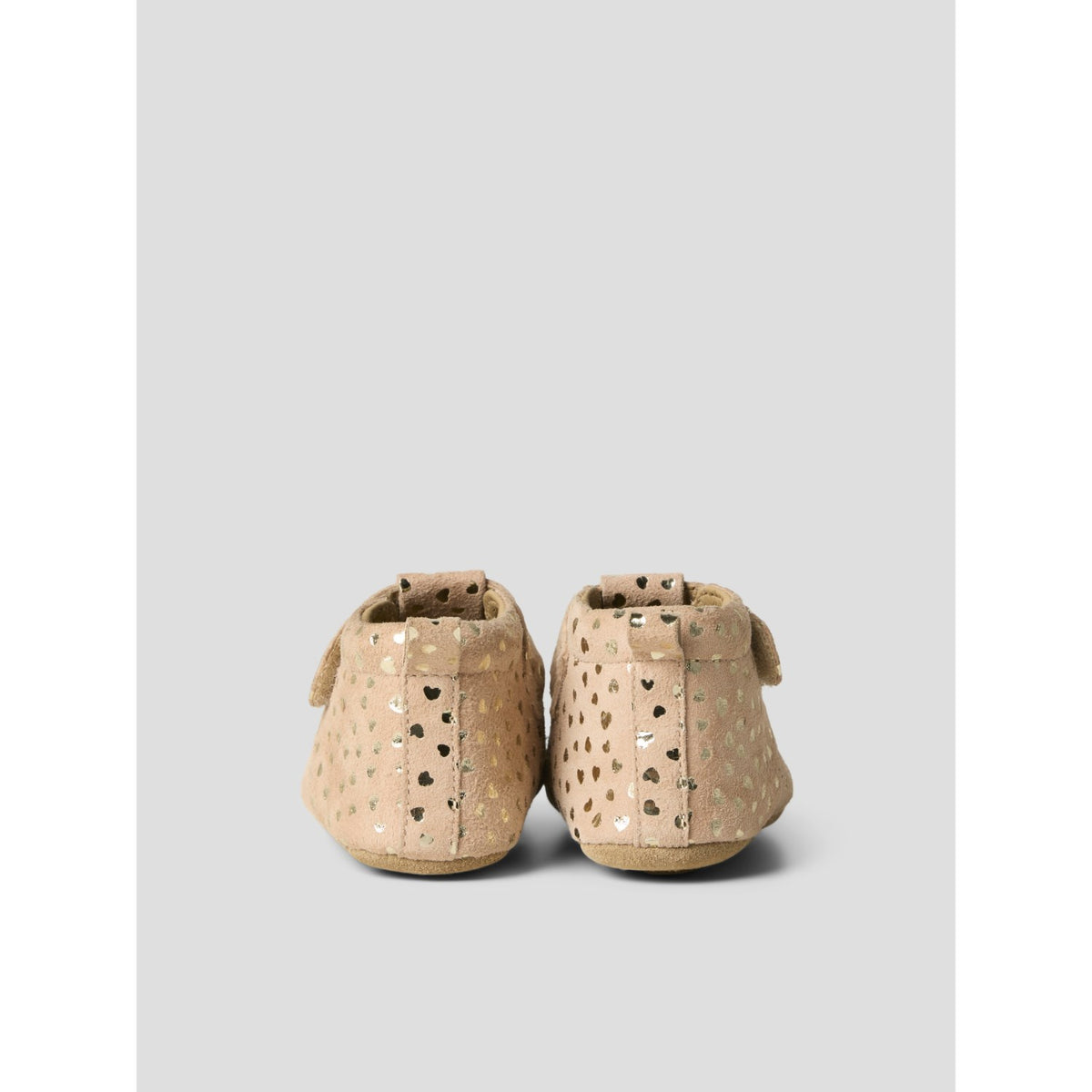 Name It Rose Smoke Metallic Heart Print Nbfrea Baby Sko I Suede T-Strap Borrelås