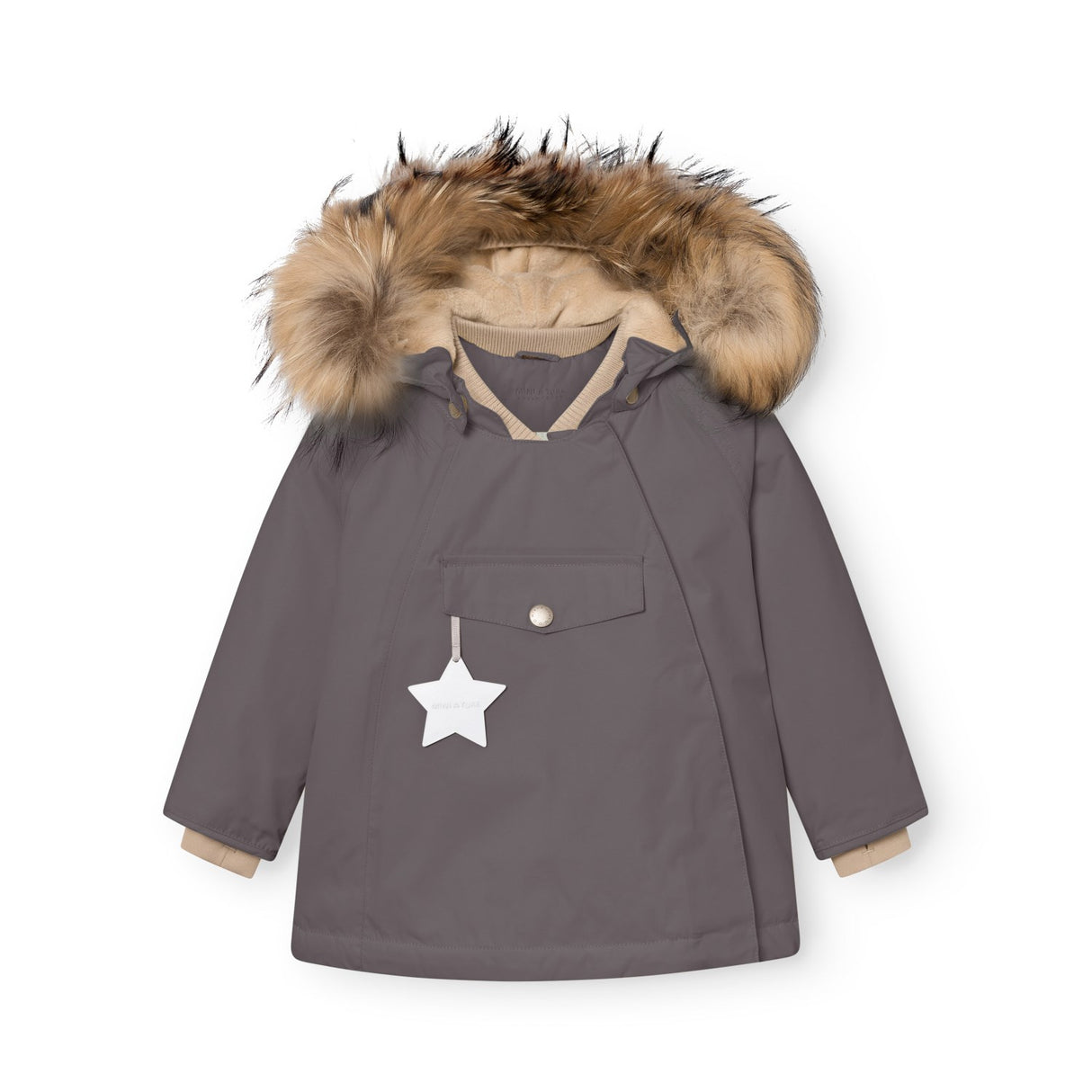 Mini A Ture Plum Kitten Matwang Fleece Lined Winter Jakke Fur. Grs