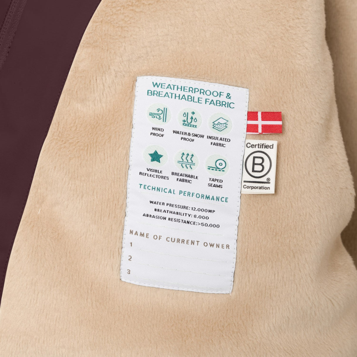 Mini A Ture Fudge Aubergine Matwang Fleece Lined Winter Jakke Fur. Grs