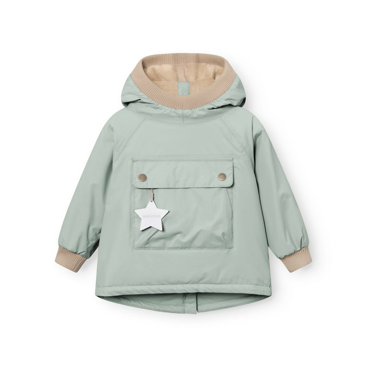 Mini A Ture Slate Gray Matbabywen Fleece Lined Winter Anorak. Grs