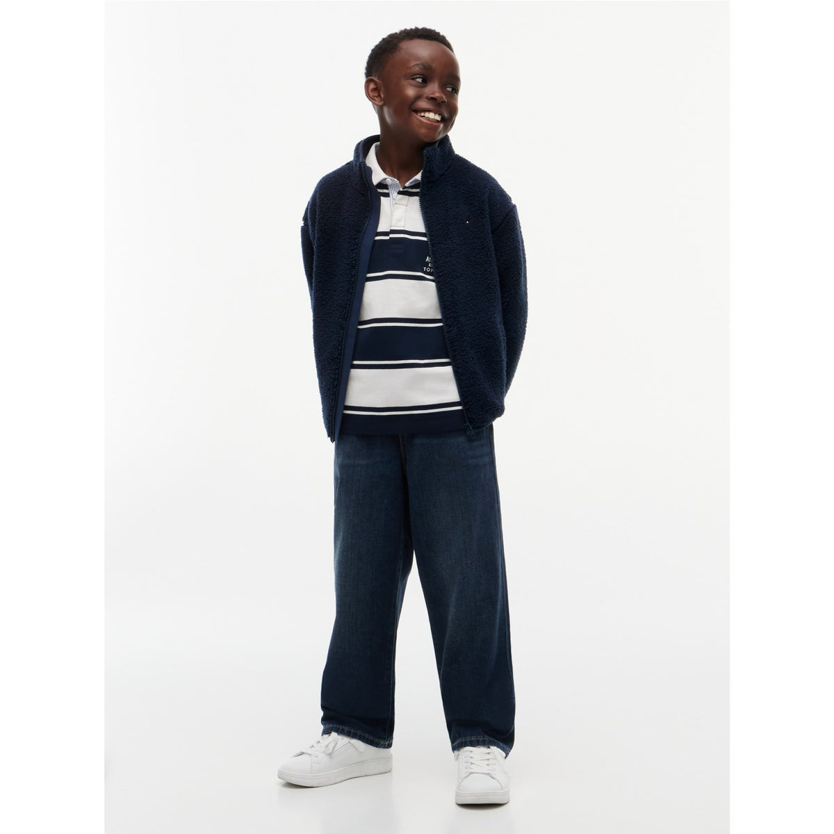 Tommy Hilfiger Dark Blue-Blue Flag Full Zip Collegegenser