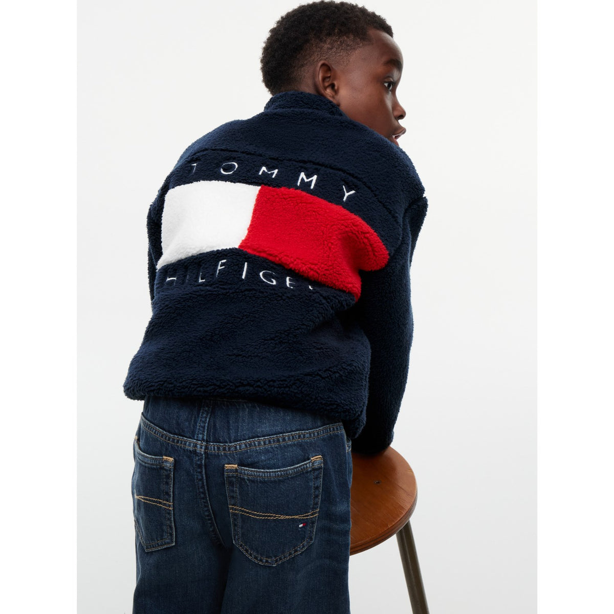 Tommy Hilfiger Dark Blue-Blue Flag Full Zip Collegegenser