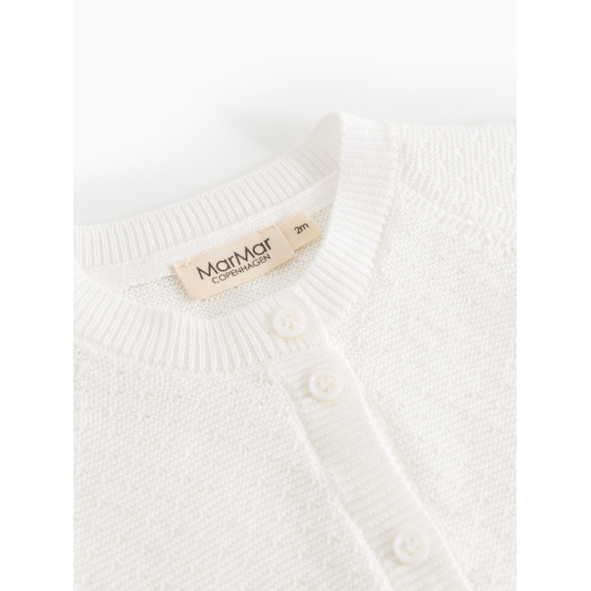 MarMar Modal Mix Links-Links Gentle White Taki Strikket Cardigan