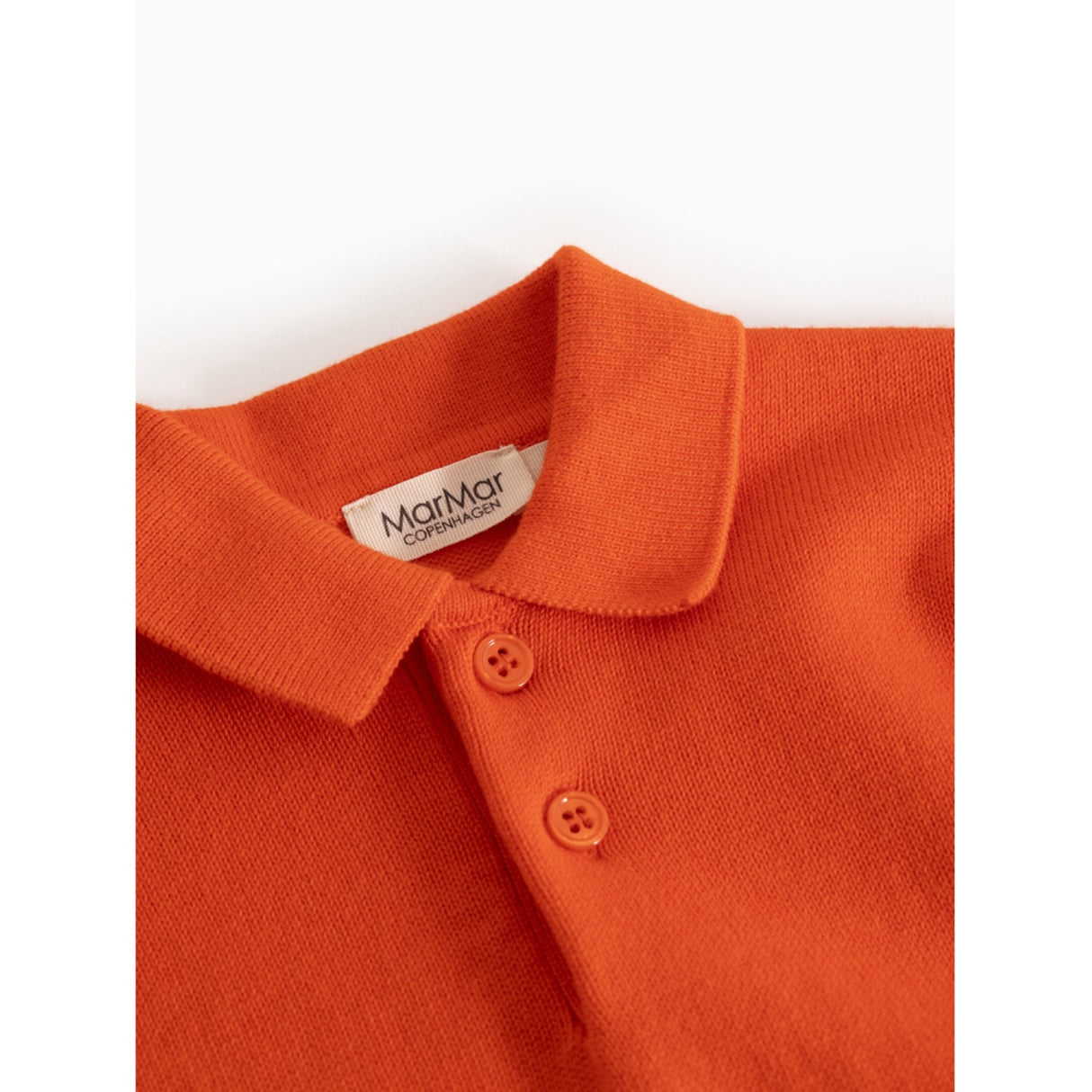 MarMar Cotton Knit Plain Grapefruit Teno Polo Strikket Bluse