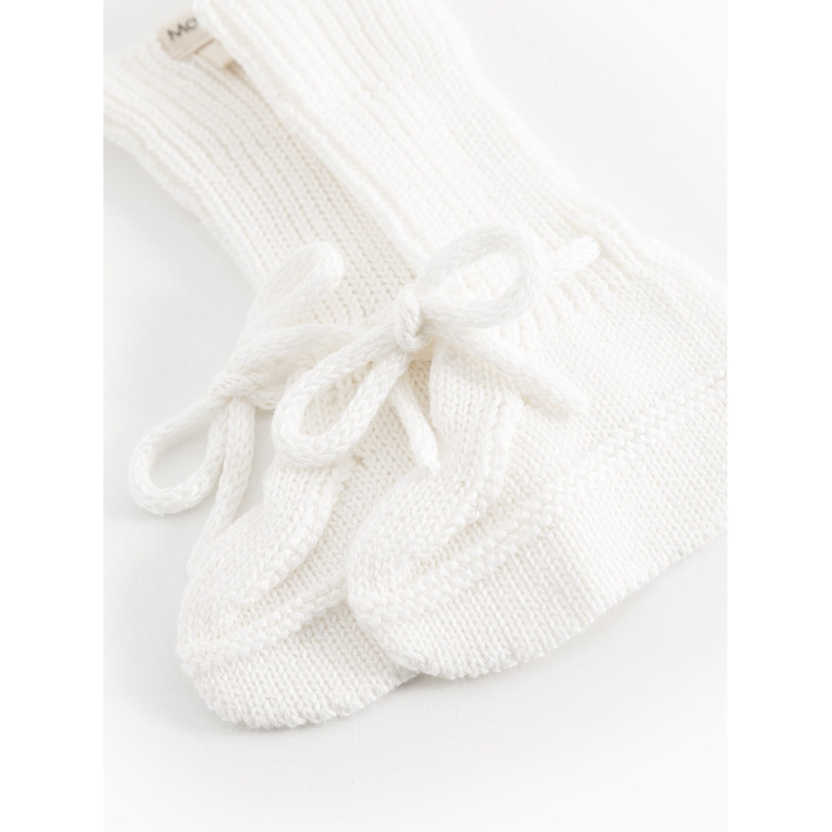 MarMar Modal Mix Links-Links Gentle White Abootie Strikket Booties