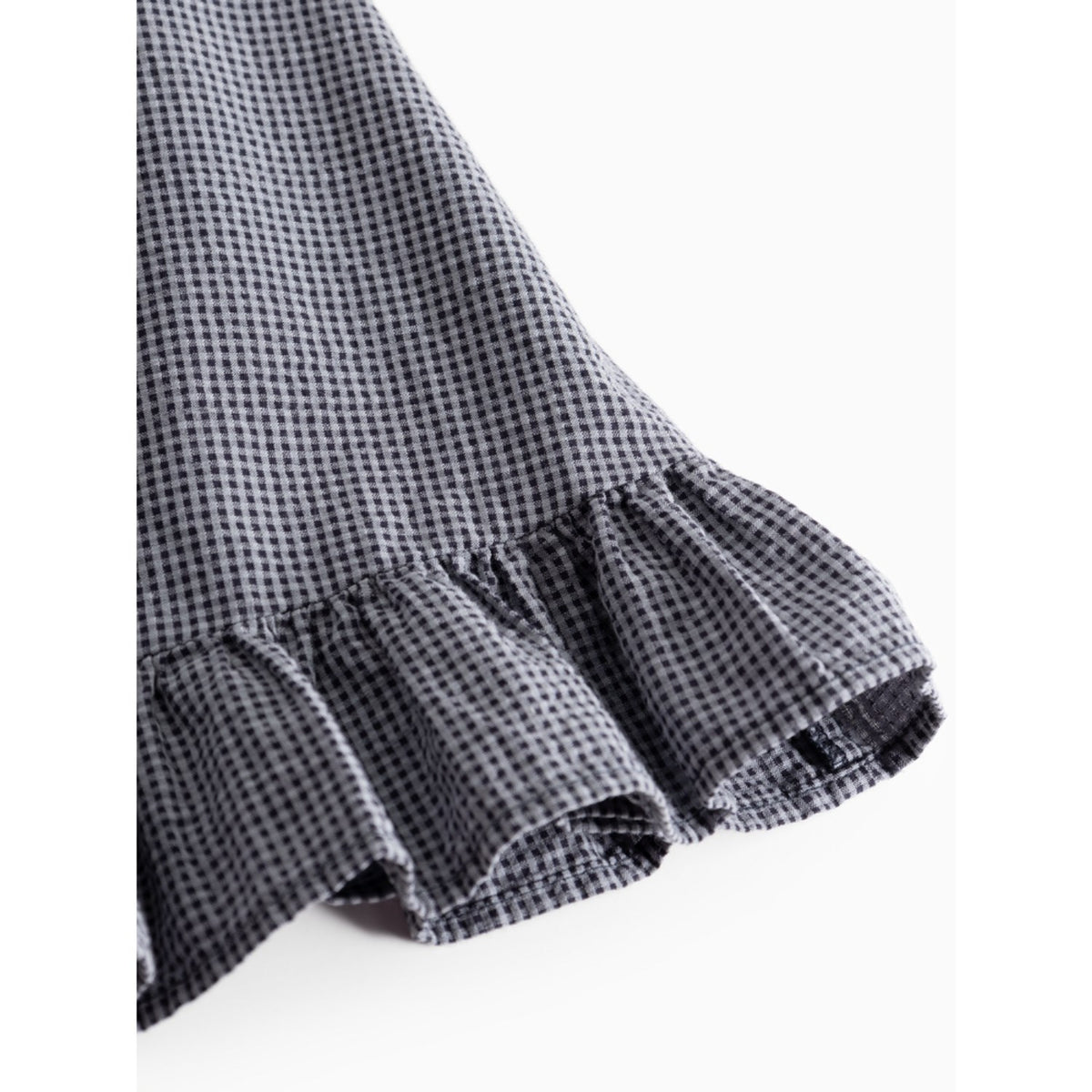 MarMar Cotton Seersucker Pigeon Blue Check Dalina Kjole