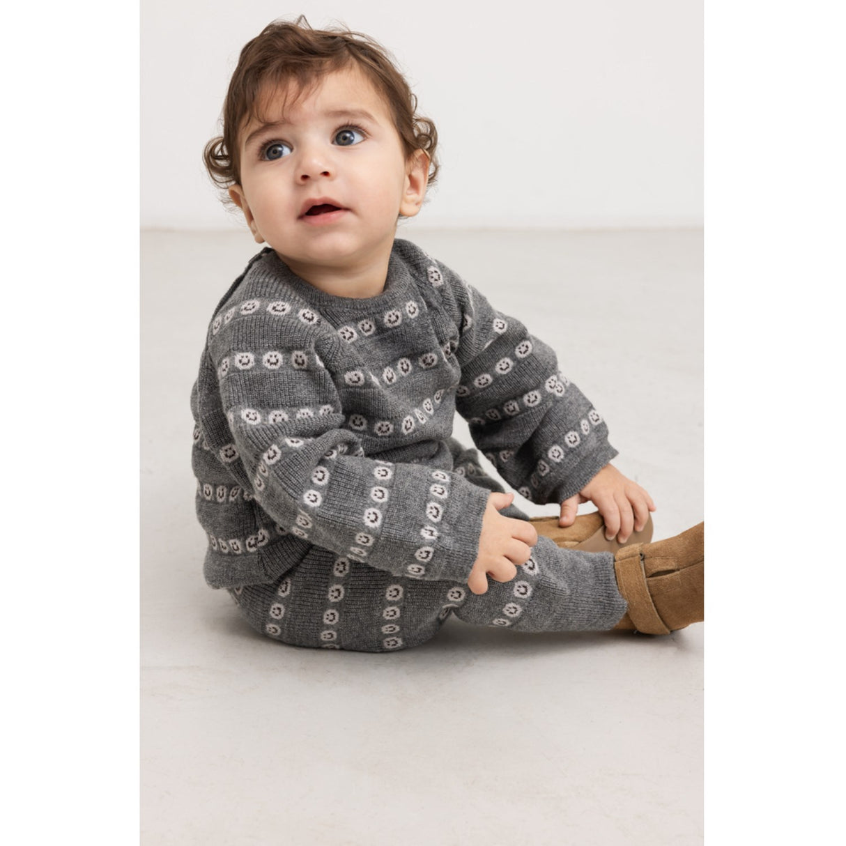MarMar Light Cotton Wool Pattern Creamy Smiles Torin B Strikket Bluse