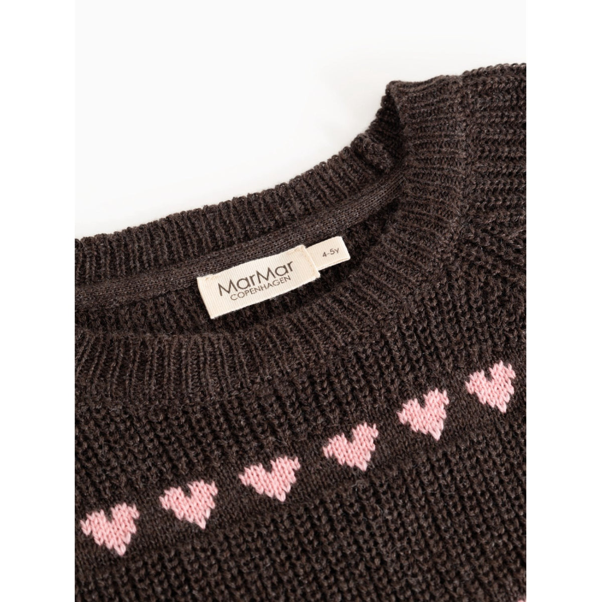 MarMar Light Cotton Wool Pattern Rose Frosting Hearts Torin Strikket Bluse