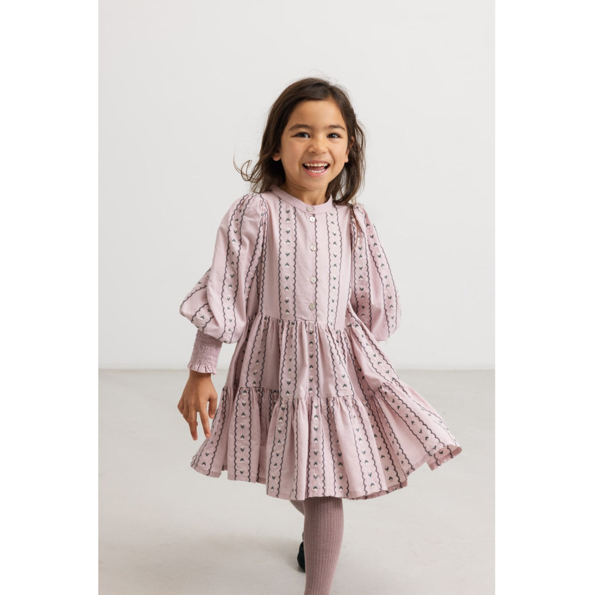 MarMar Light Embroidery Dusty Purple Bloom Dela Kjole