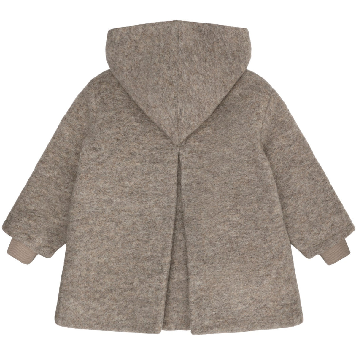 Huttelihut Camel Melange Frakk Hette Ull M/ Lining